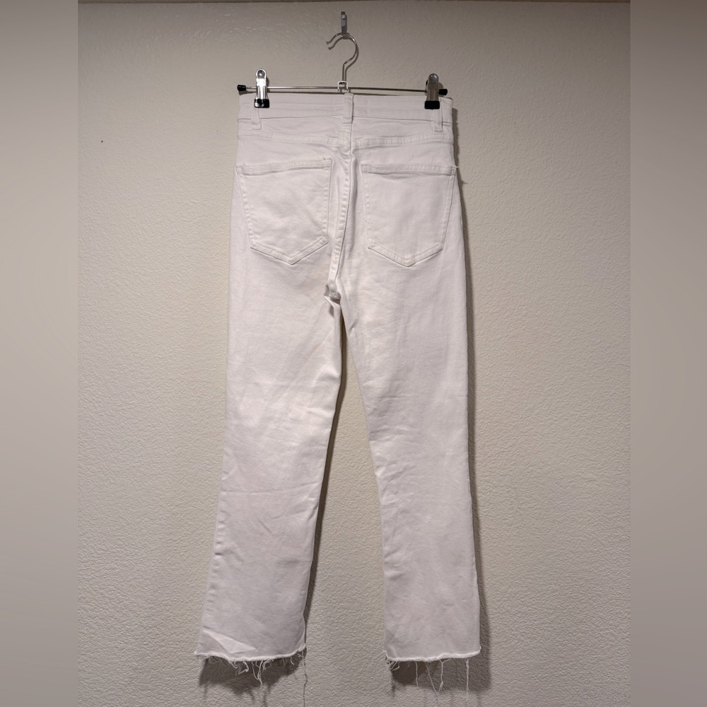 ZARA Cropped Straight Leg Raw Hem Jeans - Picture 4 of 7